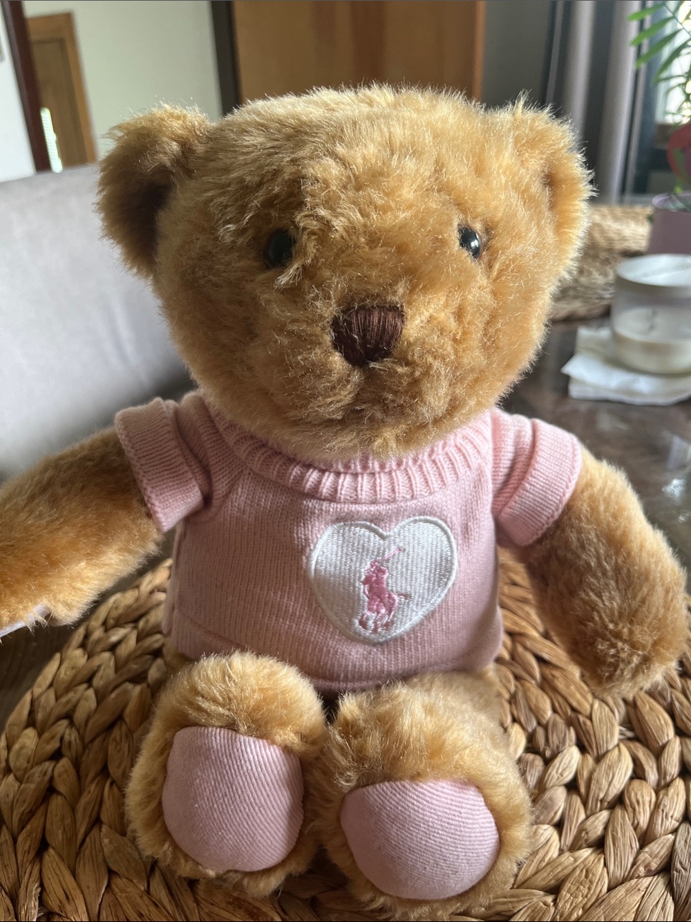 Ralph Lauren Pink Sweater Bear Plush